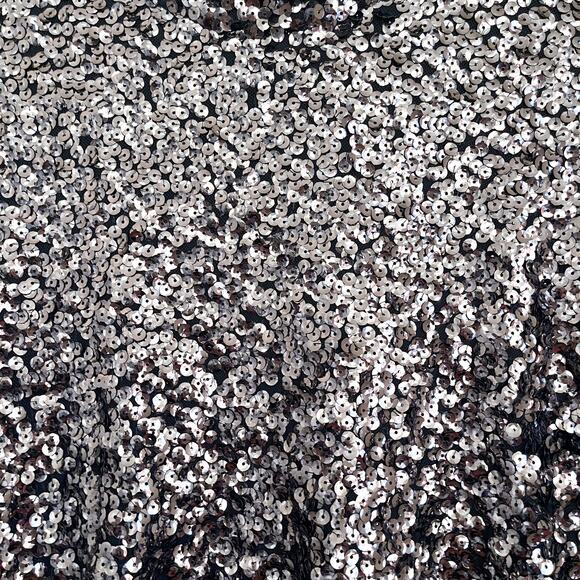 Free People Mini Dress Size S Black Sequin Disco Bell Sleeve Whimsigoth Party - Picture 5 of 8